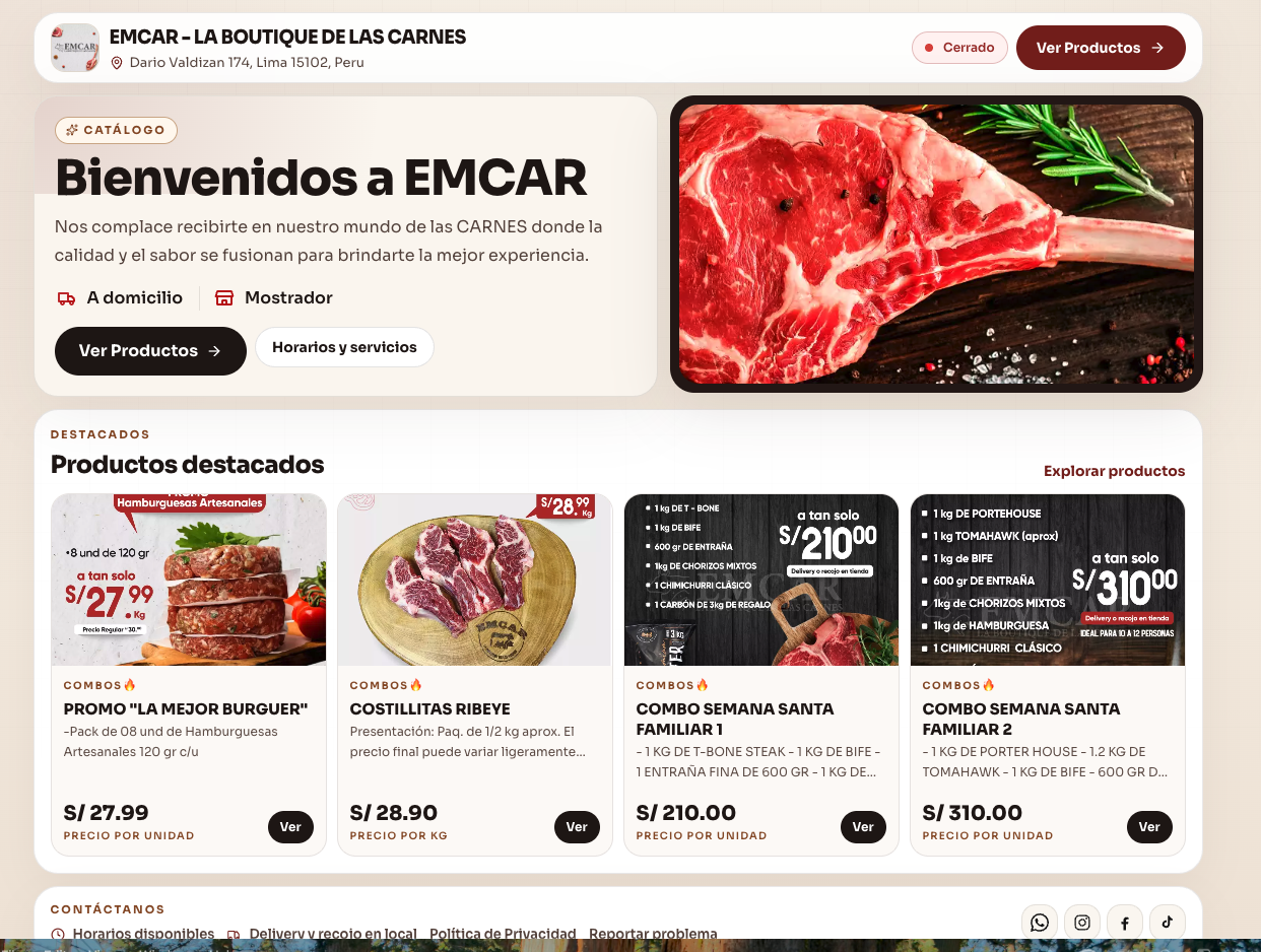 EMCAR — Sitio Web & Gestión Comercial