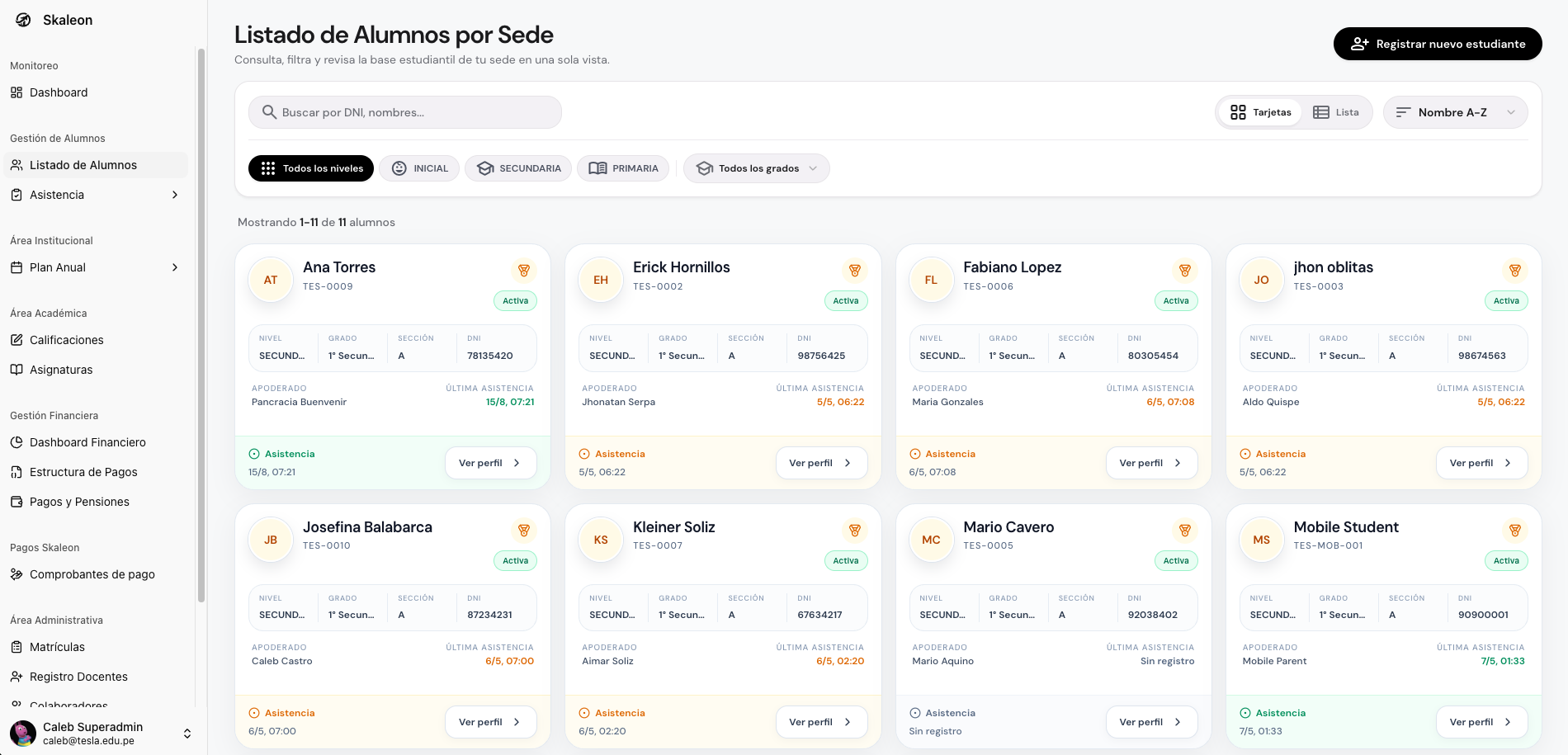 Skaleon — SaaS Educativo